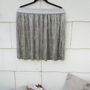 H&M Metallic Silver Flowy Skirt Medium